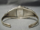 Striking Vintage Native American Navajo Carico Lake Turquoise Sterling Silver Bracelet Old-Nativo Arts