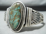Signed Navajo Native American Royston Turquoise Sterling Silver Bracelet-Nativo Arts