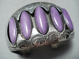 Best Vintage Native American Navajo Sugulite Sterling Silver Shadow Bracelet-Nativo Arts