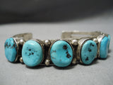 Thick And Heavy!! Vintage Native American Navajo Turquoise Sterling Silver Bracelet Old-Nativo Arts