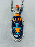Very Intricate Native American Navajo Turquoise Inlay Sterling Silver Necklace-Nativo Arts