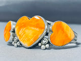 Hearts Of Shell Native American Navajo Sterling Silver Signed Bracelet-Nativo Arts