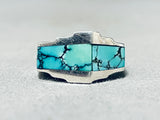 Thick Distinctive Vintage Native American Navajo Spiderweb Turquoise Sterling Silver Ring-Nativo Arts