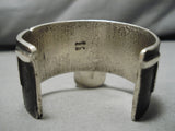 Tremendous Native American Navajo Teardrop Royston Turquoise Sterling Silver Bracelet Cuff-Nativo Arts