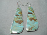 Native American Spell-binding Santo Domingo Royston Turquoise Sterling Silver Earrings-Nativo Arts