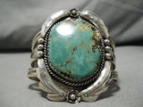 Heavy Heavy!! Native American Navajo Royston Turquoise 100 Grams Sterling Silver Bracelet-Nativo Arts