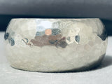 Dazzling Vintage Native American Navajo Hammered Sterling Silver Bracelet-Nativo Arts