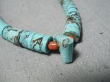 One Of The Best Vintage Native American Navajo Turquoise Heishi Fetish Necklace Old-Nativo Arts