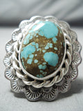Superb San Felipe 8 Turquoise Sterling Silver Ring Native American-Nativo Arts