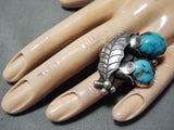 Yazzie Vintage Native American Navajo Morenci Turquoise Sterling Silver Ring Old-Nativo Arts