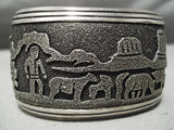 One Of The Most Rare Vintage Native American Navajo Thomas Singer Sterling Silver Bracelet-Nativo Arts