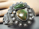 Important Navajo Native American Damale Turquoise Sterling Silver Bracelet-Nativo Arts