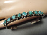 Spectacular Vintage Native American Zuni Cerrillos Turquoise Sterling Silver Bracelet Old-Nativo Arts