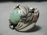 Stunning Vintage Navajo Green Turquoise Sterling Silver Native American Ring-Nativo Arts