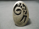Rare Vintage Native American Hopi Navajo Sterling Silver All Silver Ring-Nativo Arts
