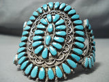 Important Vintage Native American Zuni Milburn Dishta Turquoise Sterling Silver Bracelet-Nativo Arts