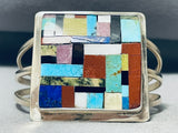 Mosaic Wall Of Inlay Vintage Native American Navajo Turquoise Sterling Silver Bracelet-Nativo Arts
