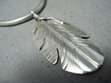 Extraordinary Navajo Sterling Silver Feathers Necklace Native American-Nativo Arts