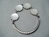 Unique Vintage Native American Zuni Blue Gem Turquoise Sterling Silver Bracelet Old-Nativo Arts
