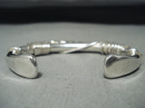 Authentic Wire Orville Tsinnie Vintage Native American Navajo Sterling Silver Bracelet-Nativo Arts