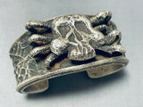 170 Gram Vintage Native American Navajo Skullbones Sterling Silver Bracelet Cuff-Nativo Arts
