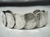 Rare Vintage Native American Navajo Coin Row Bracelet Old-Nativo Arts
