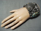 210 Gram Monster Buffalo #8 Turquoise Native American Sterling Silver Bracelet-Nativo Arts