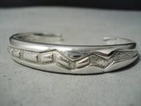 Important Vintage Native American Navajo Ray Tracey Sterling Silver Geomtric Bracelet-Nativo Arts