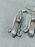 Very Rare Corn Cob Native American Navajo Sterling Silver Earrings-Nativo Arts