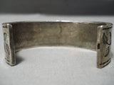 Thicker Heavy Vintage Native American Navajo Carico Lake Turquoise Sterling Silver Bracelet-Nativo Arts