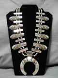 Authentic Vintage Native American Navajo Thomas Singer Sterling Silver Squash Blossom Necklace-Nativo Arts