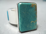 Exceptional Vintage Native American Navajo Royston Turquoise Sterling Silver Ring Old-Nativo Arts