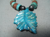 Amazing Vintage Native American Navajo Turquoise Pipestone Sterling Silver Necklace-Nativo Arts
