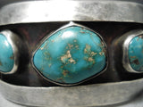 Incredible Vintage Native American Navajo Royston Turquoise Sterling Silver Bracelet Old-Nativo Arts