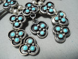 Women's Turquoise Vintage Native American Navajo Sterling Silver Squash Blossom Necklace-Nativo Arts