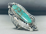 Fascinating Vintage Native American Navajo Royston Turquoise Sterling Silver Ring-Nativo Arts