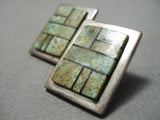 Important Vintage Native American Navajo Royston Turquoise Sterling Silver Earrings-Nativo Arts
