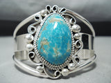 Incredible Nez Native American Navajo Kingman Turquoise Sterling Silver Bracelet-Nativo Arts