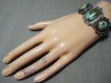 Shocking Vintage Native American Navajo Domed Royston Turquoise Sterling Silver Bracelet-Nativo Arts