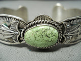 Incredible Vintage Native American Navajo Gaspeite Sterling Silver Bracelet-Nativo Arts