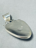 Dazzling Native American Navajo Signed Kingman Turquoise 12kgf Bear Sterling Silver Pendant-Nativo Arts