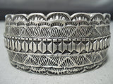 Important Native American Navajo Tillie Jon Detailed Sterling Silver Bracelet-Nativo Arts