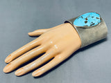 Unforgettable Native American Navajo Kingman Turquoise Sterling Silver Bracelet-Nativo Arts
