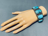 Godber Turquoise Very Rare Vintage Native American Navajo Sterling Silver Bracelet-Nativo Arts