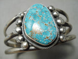 Museum Vintage Native American Navajo #8 Turquoise Sterling Silver Bracelet-Nativo Arts