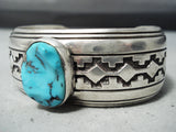 Authentic Vintage Native American Navajo Thomas Singer Turquoise Sterling Silver Bracelet-Nativo Arts