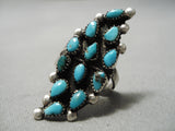 Fabulous Vintage Navajo Zuni Turquoise Sterling Silver Native American Ring Old-Nativo Arts