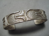 Important Vintage Santo Domingo Sterling Silver Bracelet Native American Old-Nativo Arts