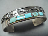 Silver Animal Fetish Vintage Native American Navajo Turquoise Sterling Silver Bracelet-Nativo Arts