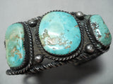 Old Twist Coil Vintage Native American Navajo Turquoise Sterling Silver Bracelet-Nativo Arts